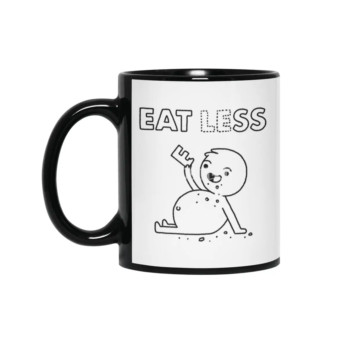 EAT LESS Siyah Kupa