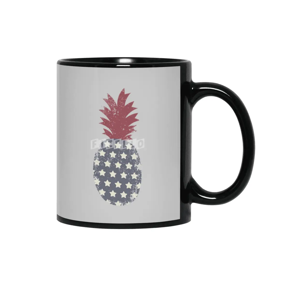 Patriotic Pineapple Siyah Kupa