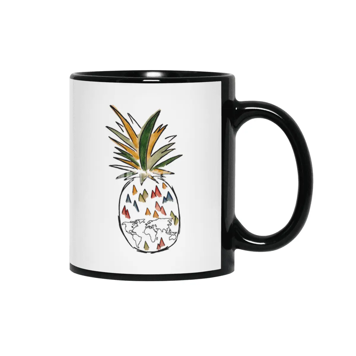 Travel Pineapple Siyah Kupa