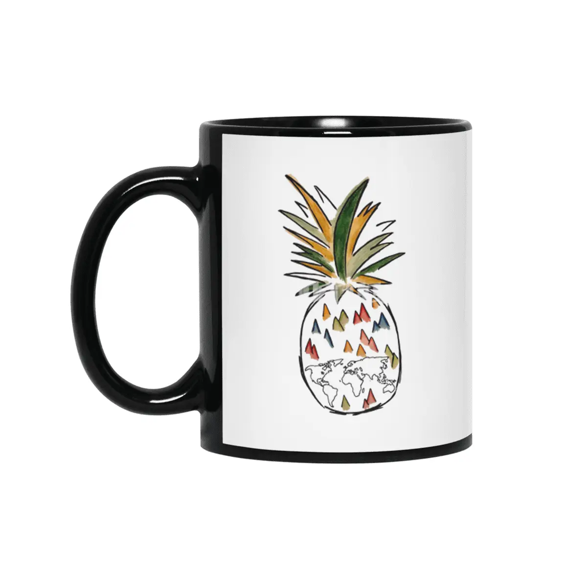 Travel Pineapple Siyah Kupa