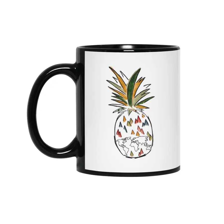 Travel Pineapple Siyah Kupa
