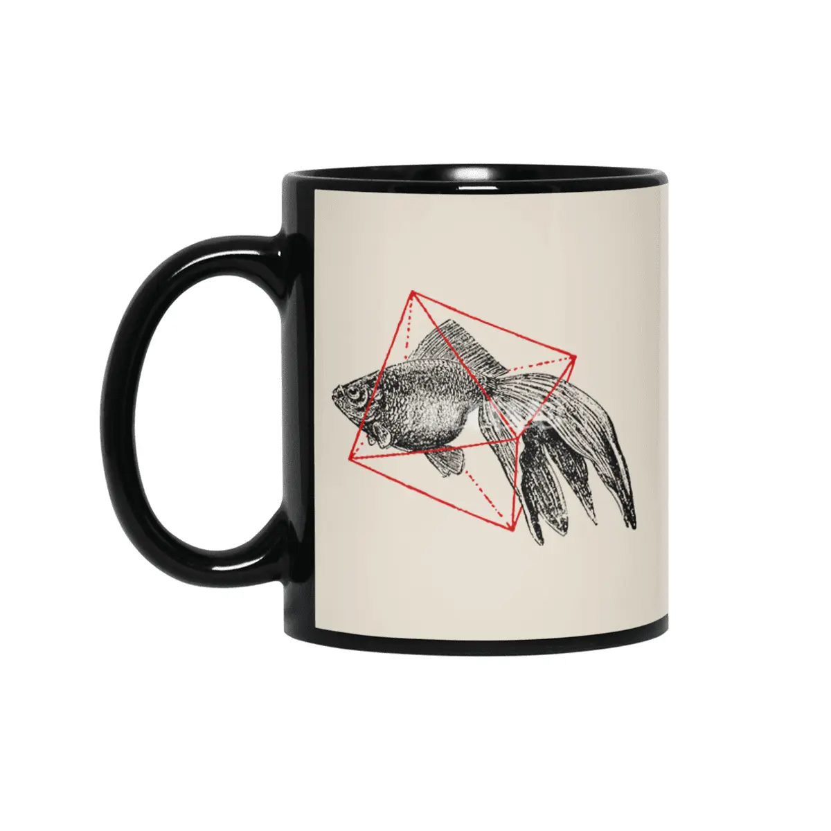Fish in Geometrics Siyah Kupa