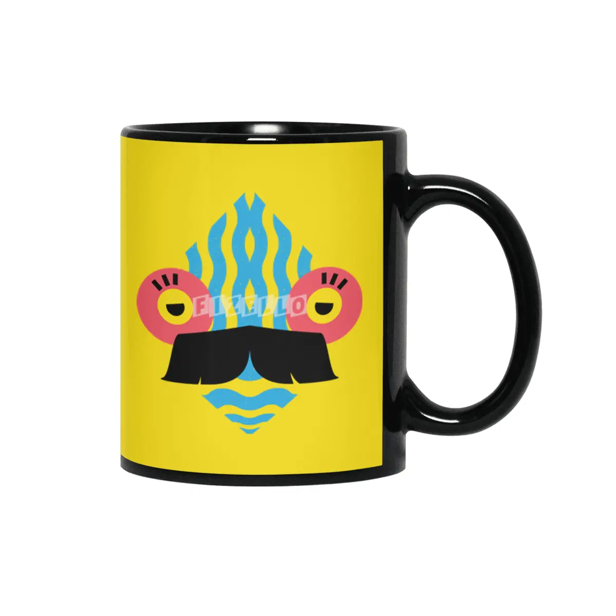 FishMustache Siyah Kupa