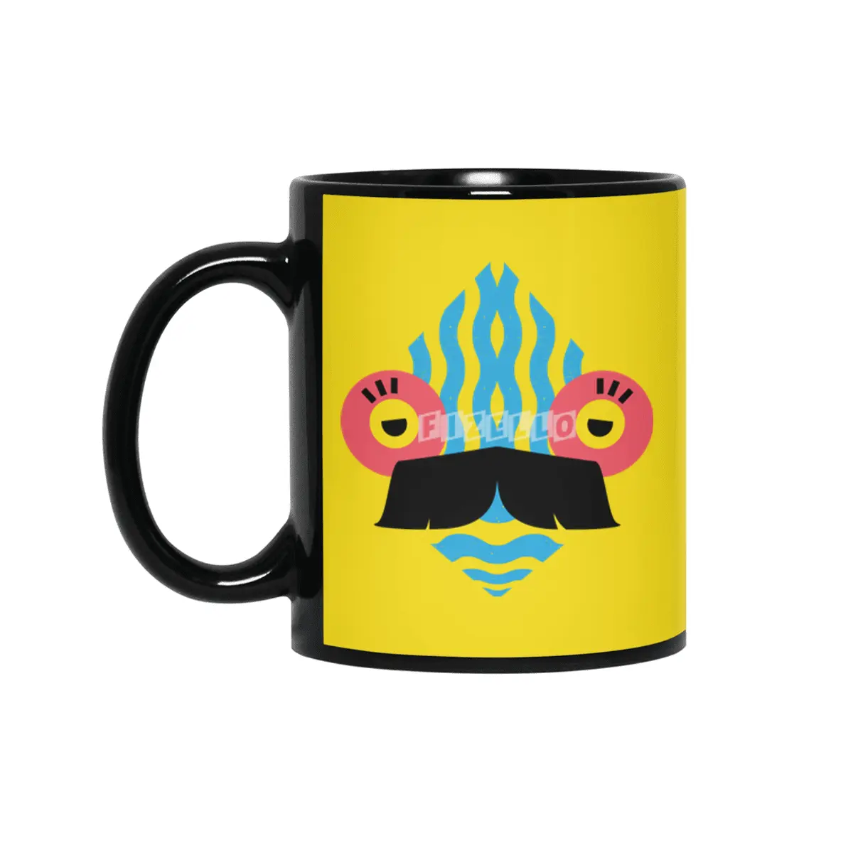 FishMustache Siyah Kupa