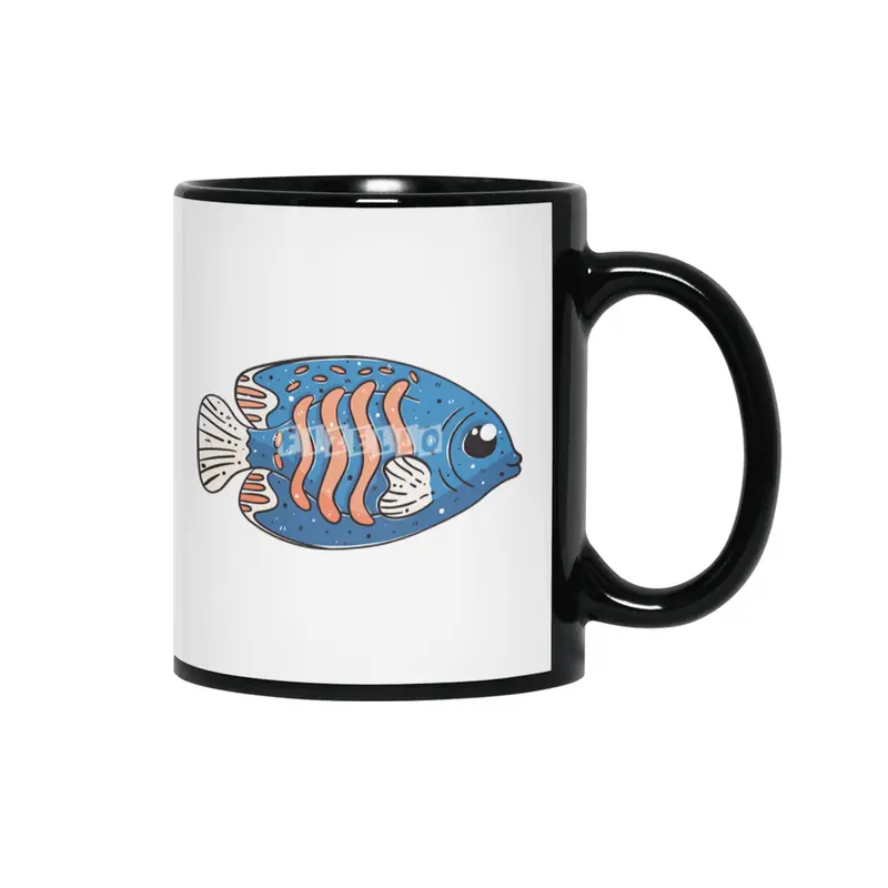 Cute Fish Siyah Kupa