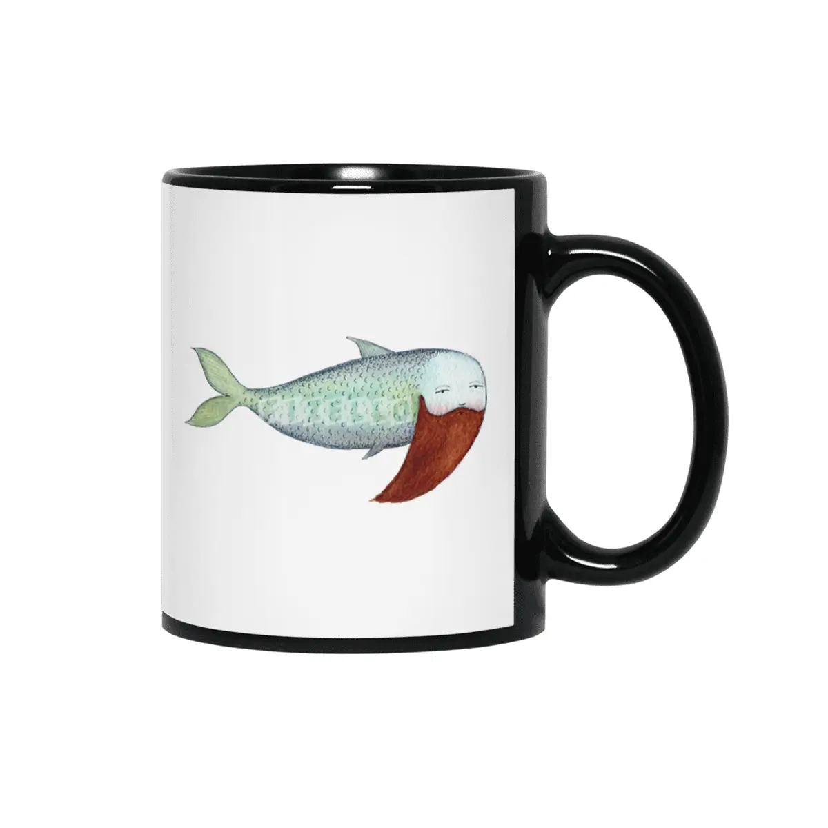 Fish with Beard Siyah Kupa