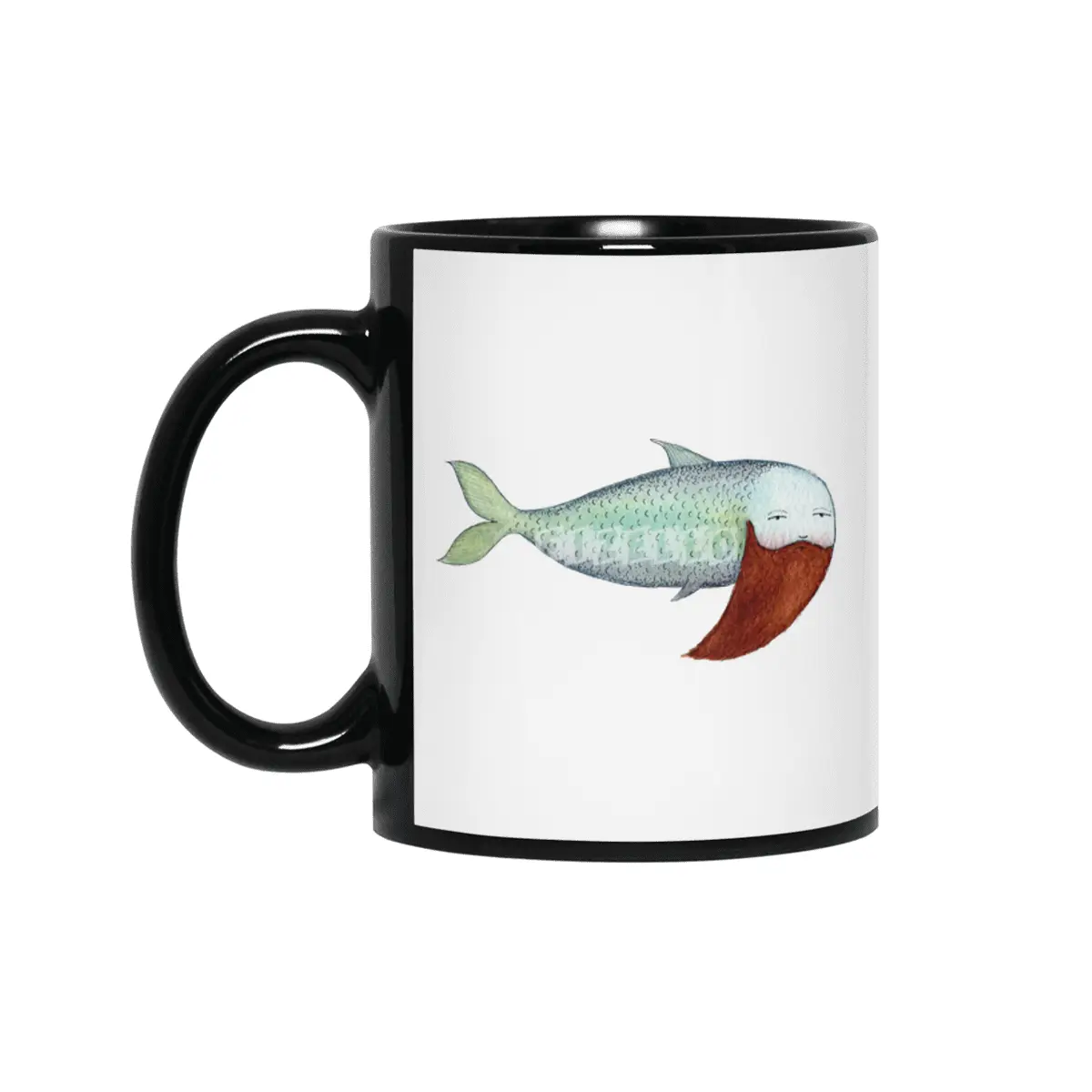 Fish with Beard Siyah Kupa