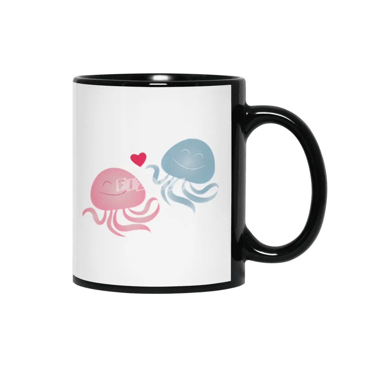 Jellyfish in love Siyah Kupa