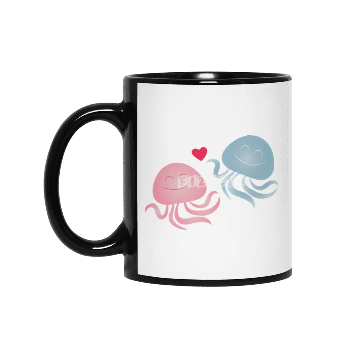 Jellyfish in love Siyah Kupa
