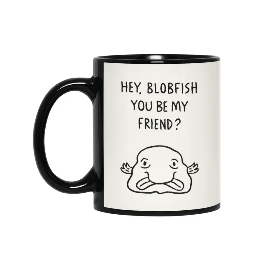 Hey, Blobfish you be my friend? Siyah Kupa