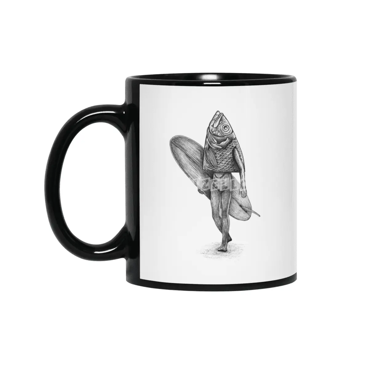 Fish surf Siyah Kupa