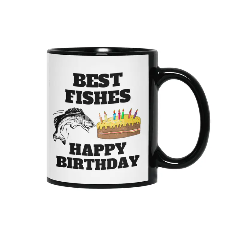 Best Fishes Happy Birthday Siyah Kupa