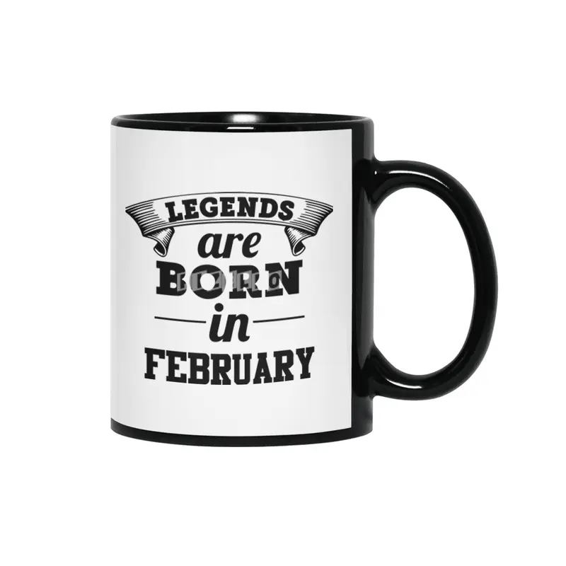 legends are born in february Siyah Kupa