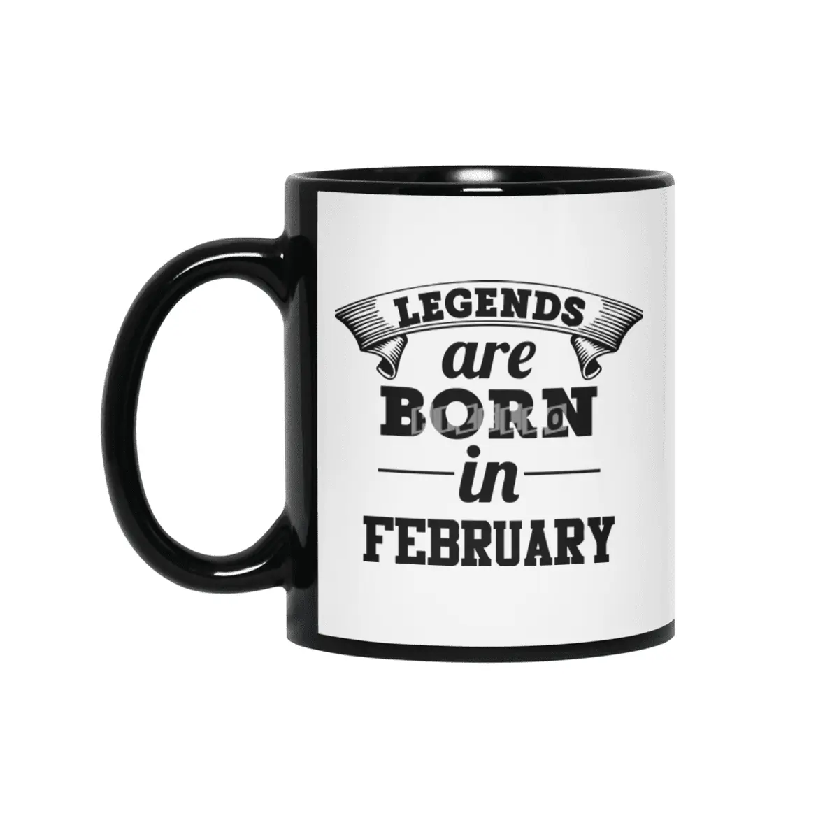 legends are born in february Siyah Kupa