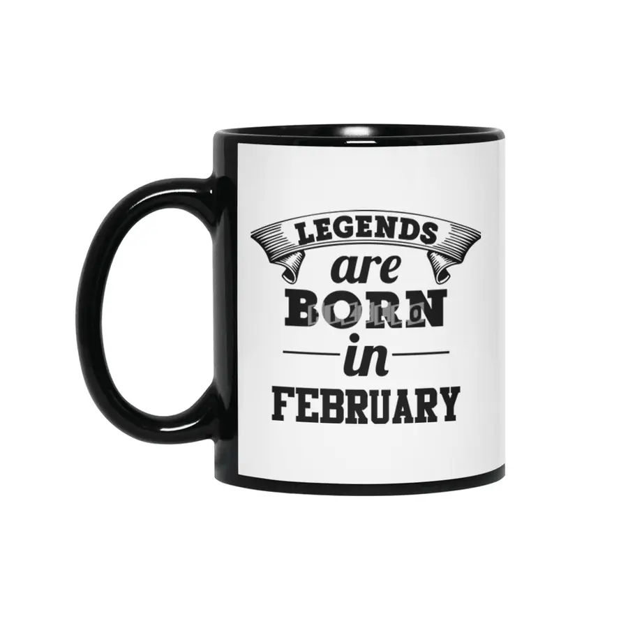 legends are born in february Siyah Kupa