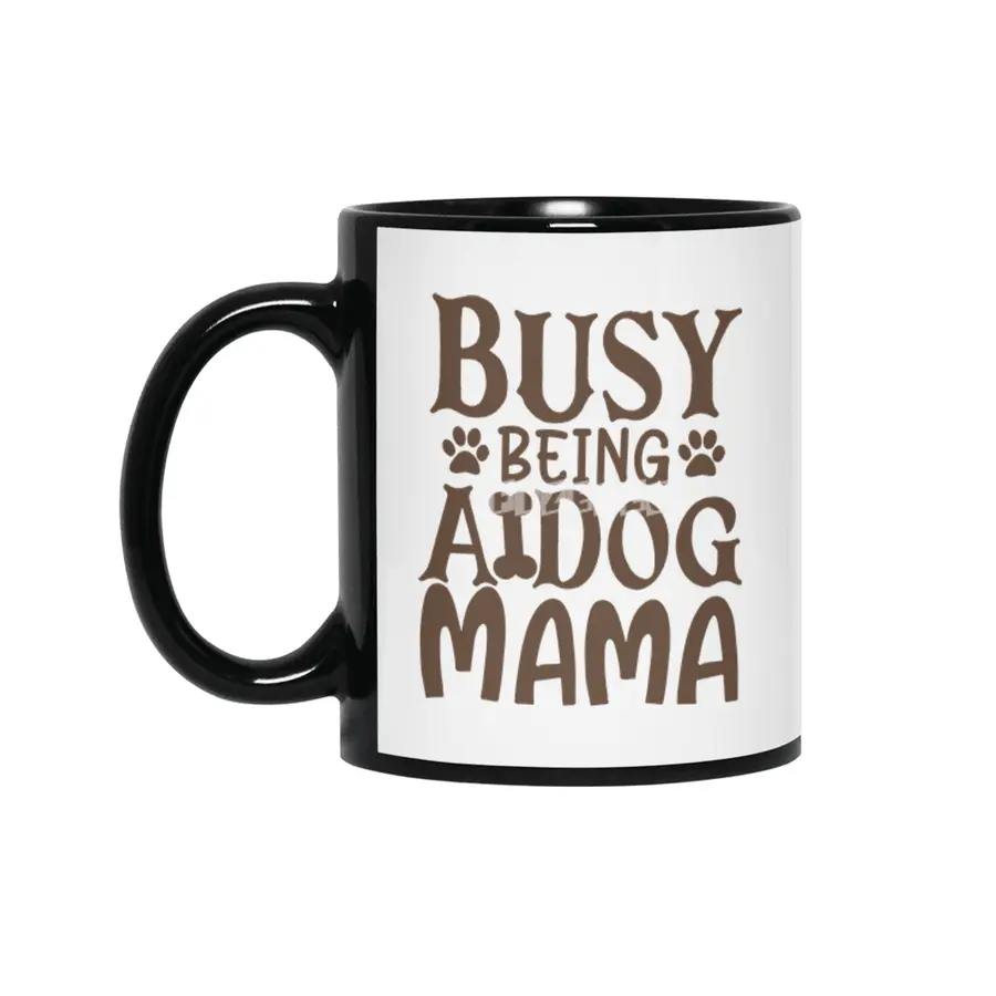 Busy Being A Dog Mama Siyah Kupa
