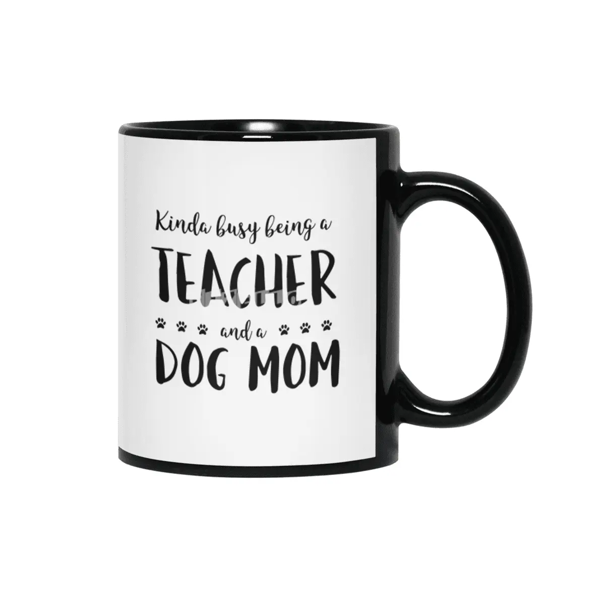 Kinda Busy Being A Teacher And A Dog Mom Siyah Kupa