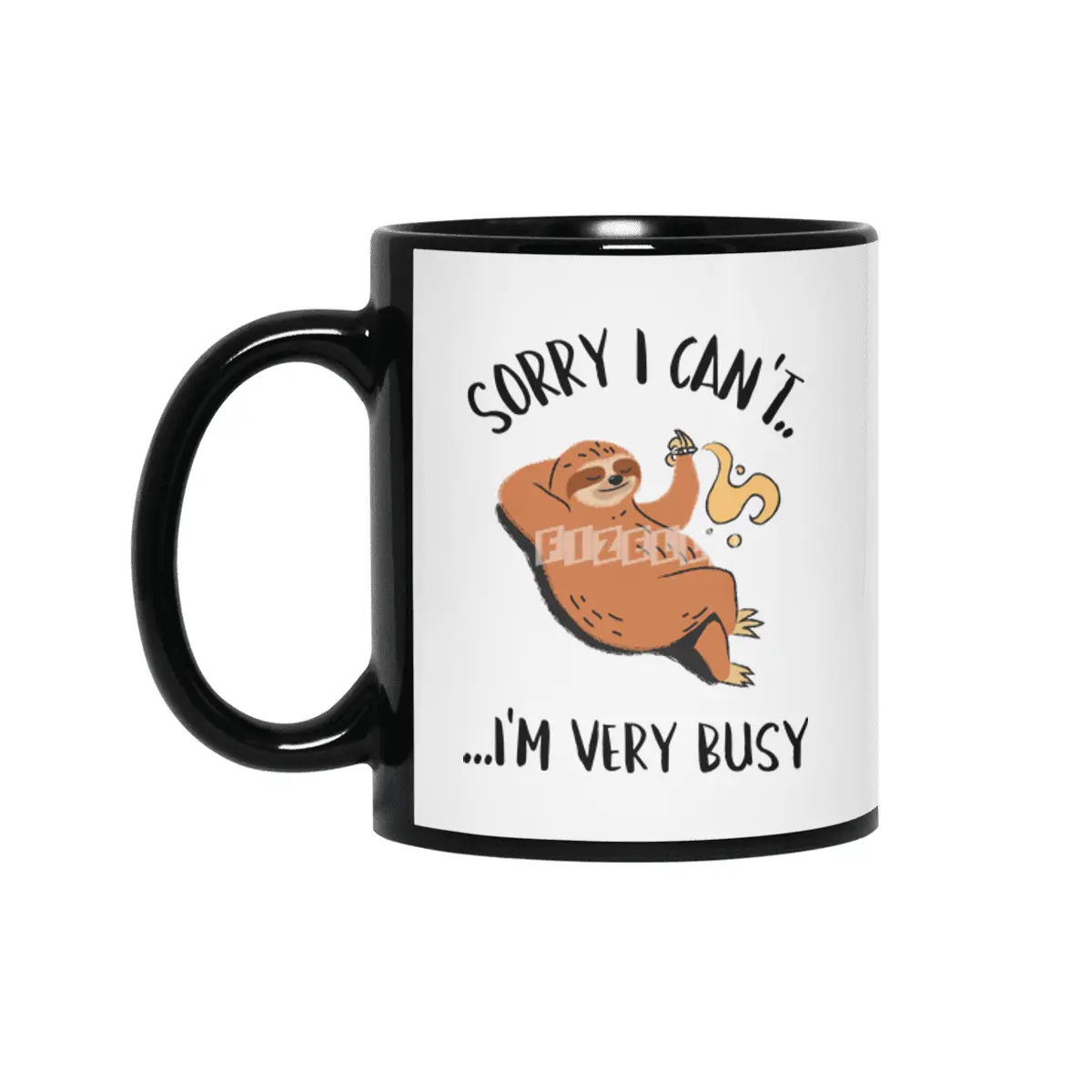 Sorry I Can't, I'm Very Busy Sloth Siyah Kupa