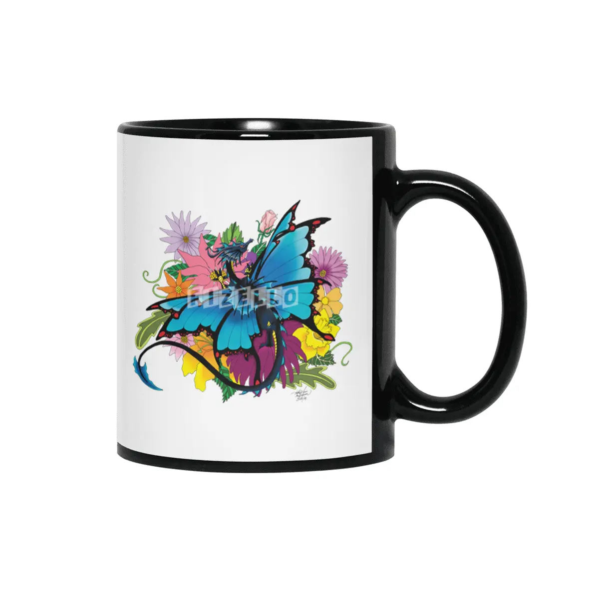Dragon Butterfly Siyah Kupa