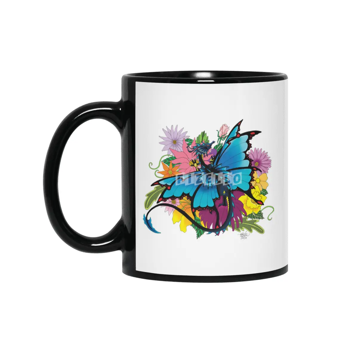 Dragon Butterfly Siyah Kupa