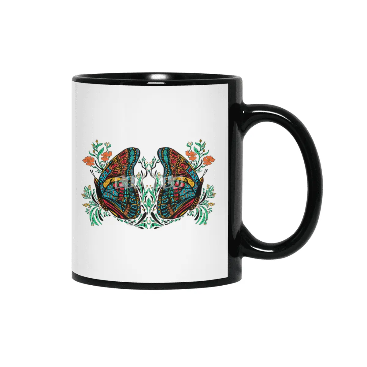 Turquoise Butterfly Siyah Kupa
