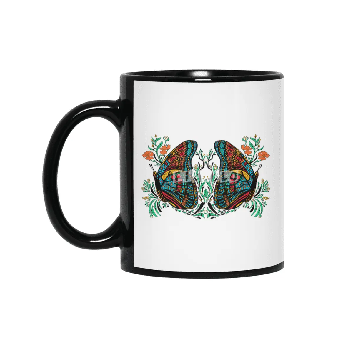 Turquoise Butterfly Siyah Kupa