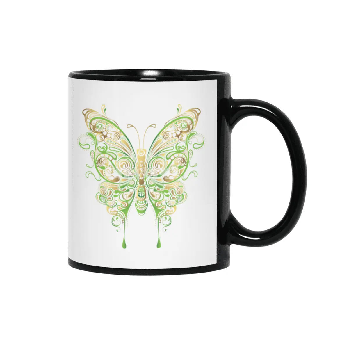 Ornamental Butterfly Siyah Kupa