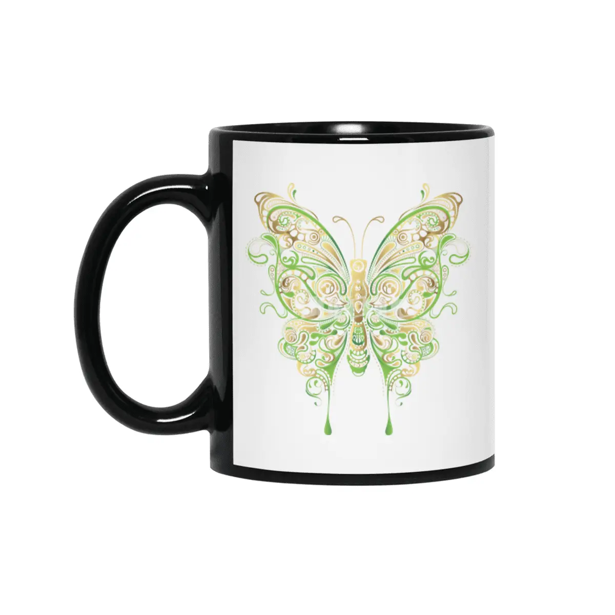 Ornamental Butterfly Siyah Kupa