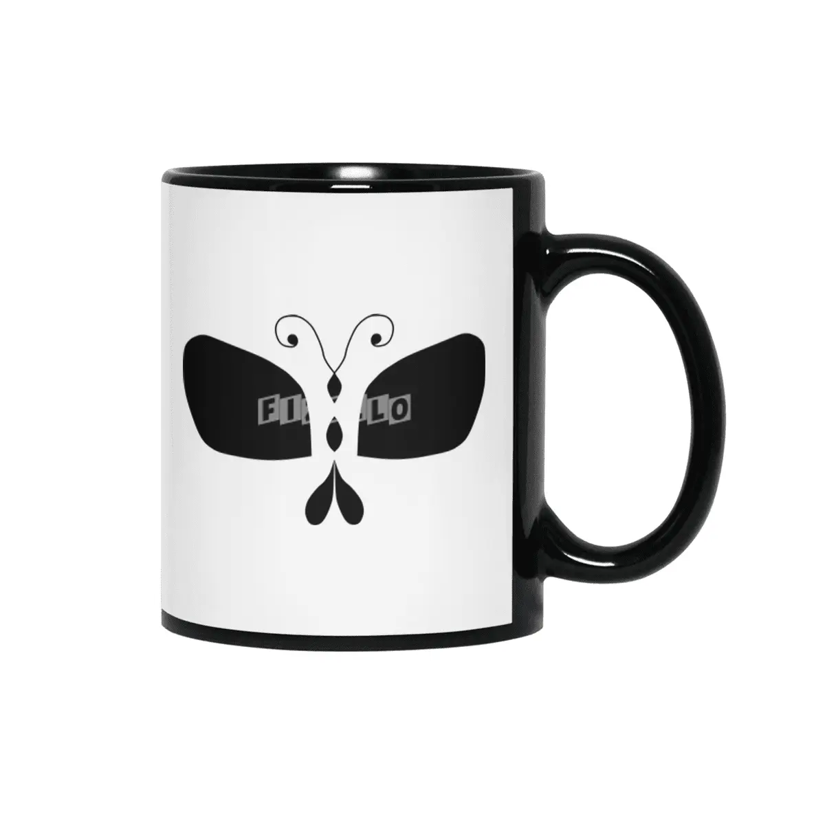 Butterfly Skull Siyah Kupa