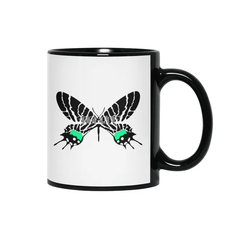 minty butterfly Siyah Kupa