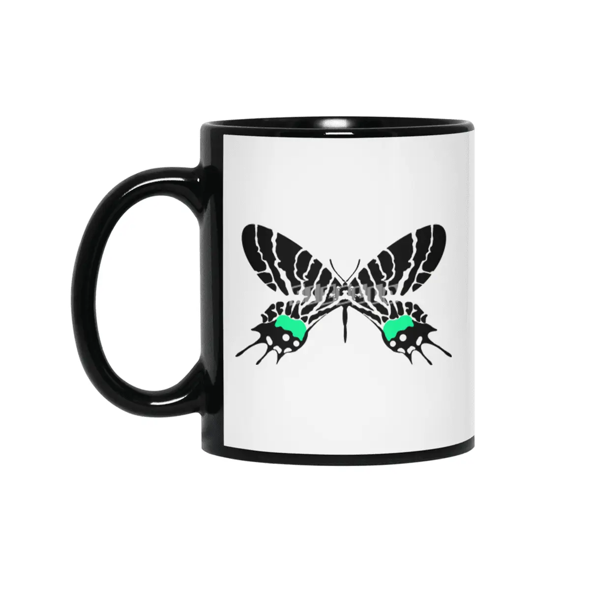minty butterfly Siyah Kupa