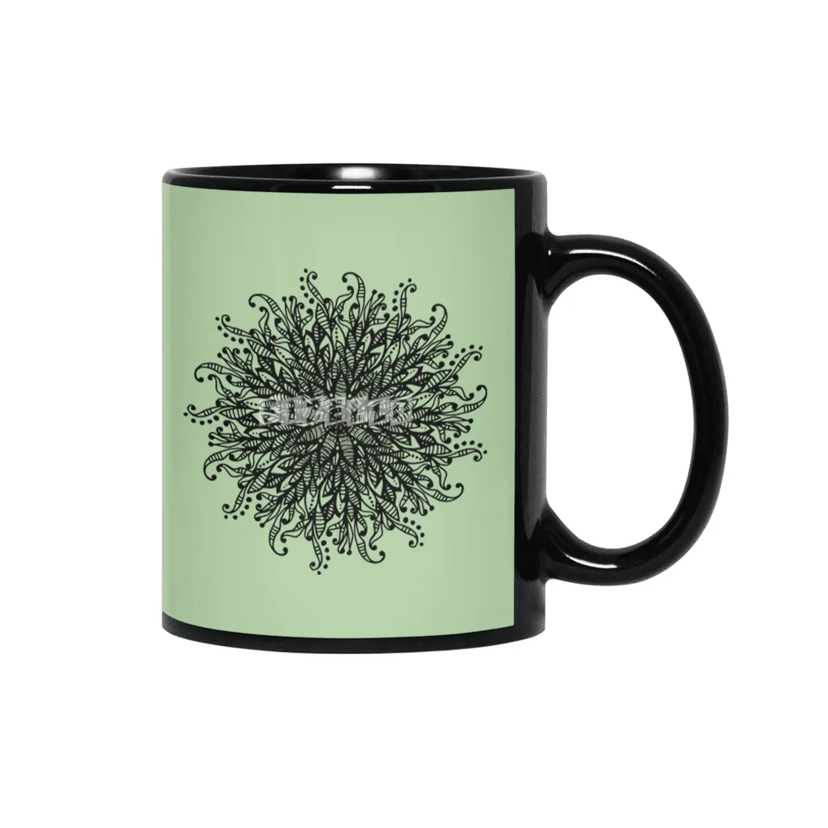 Decorative Mandala Graphic Print Design GC-005 Siyah Kupa