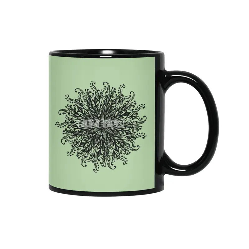 Decorative Mandala Graphic Print Design GC-005 Siyah Kupa