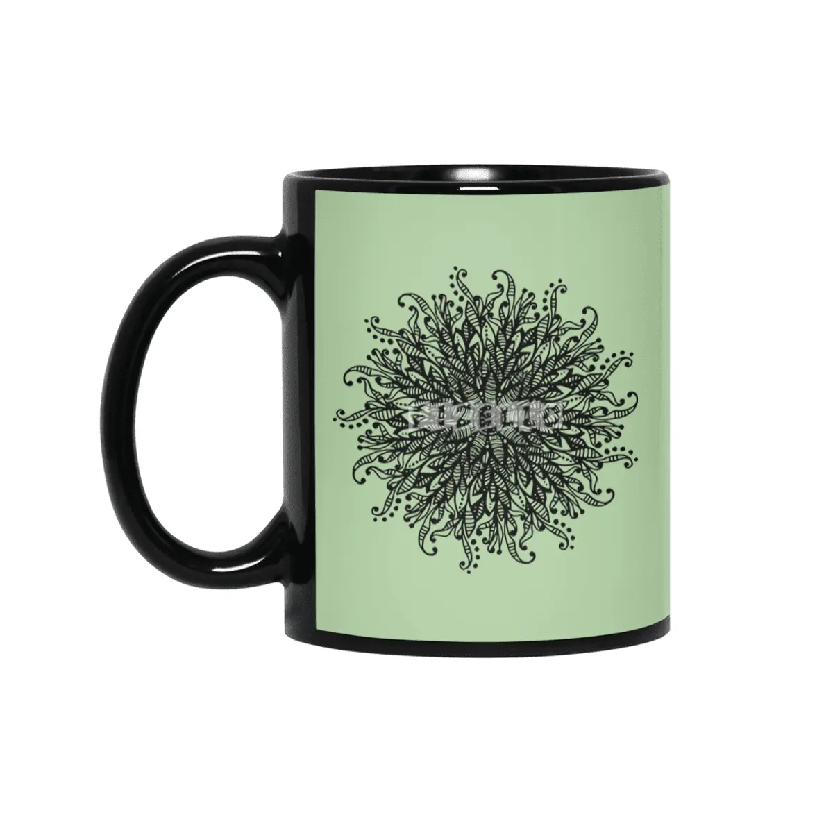 Decorative Mandala Graphic Print Design GC-005 Siyah Kupa
