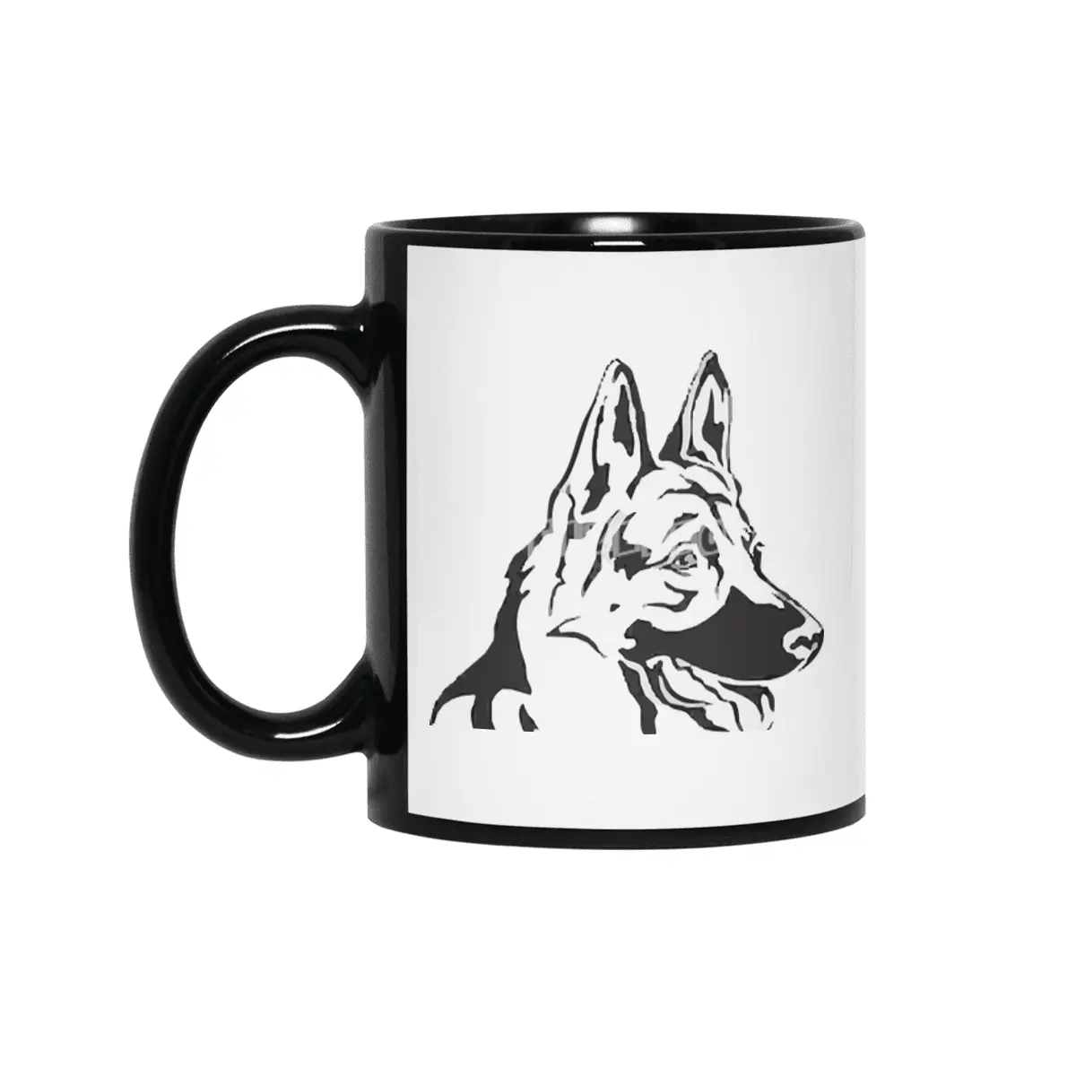 Decorative Portrait Profile Dog Siyah Kupa