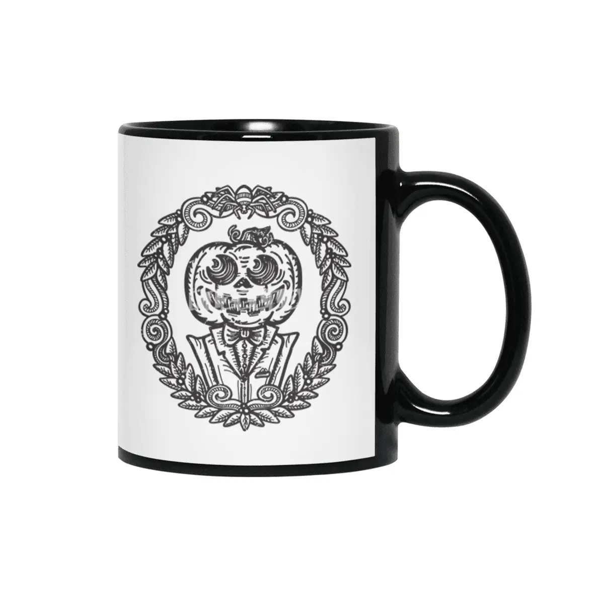 Pumpkin Gentleman Portrait Siyah Kupa