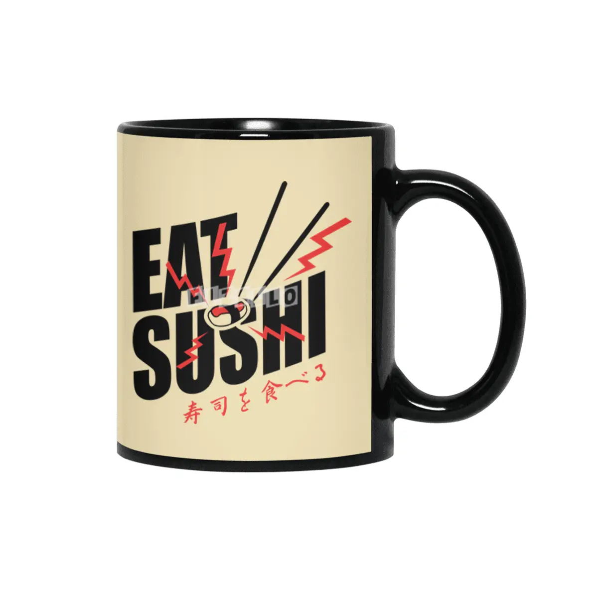 Eat sushi Siyah Kupa