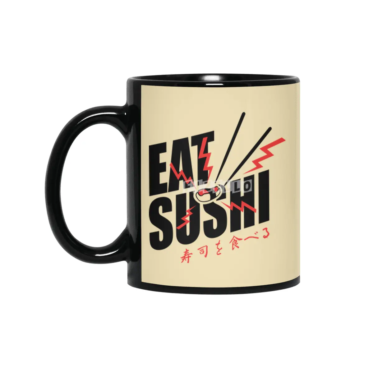 Eat sushi Siyah Kupa