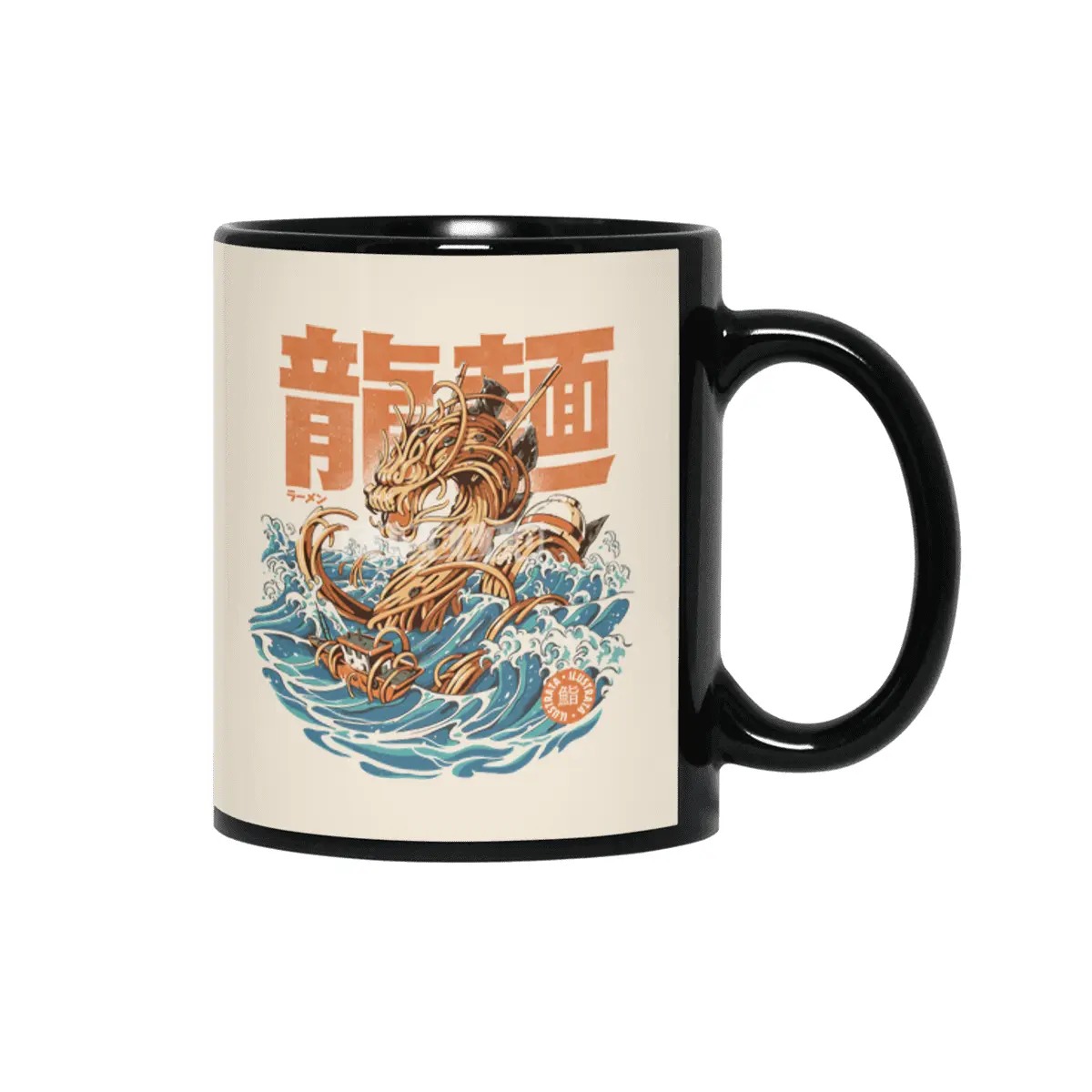 Great Ramen Dragon off Kanagawa Siyah Kupa