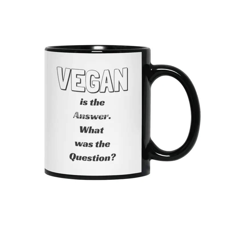 VEGAN is the Answer. Siyah Kupa