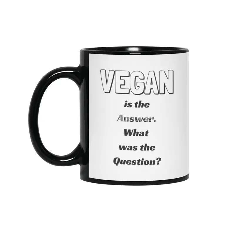 VEGAN is the Answer. Siyah Kupa