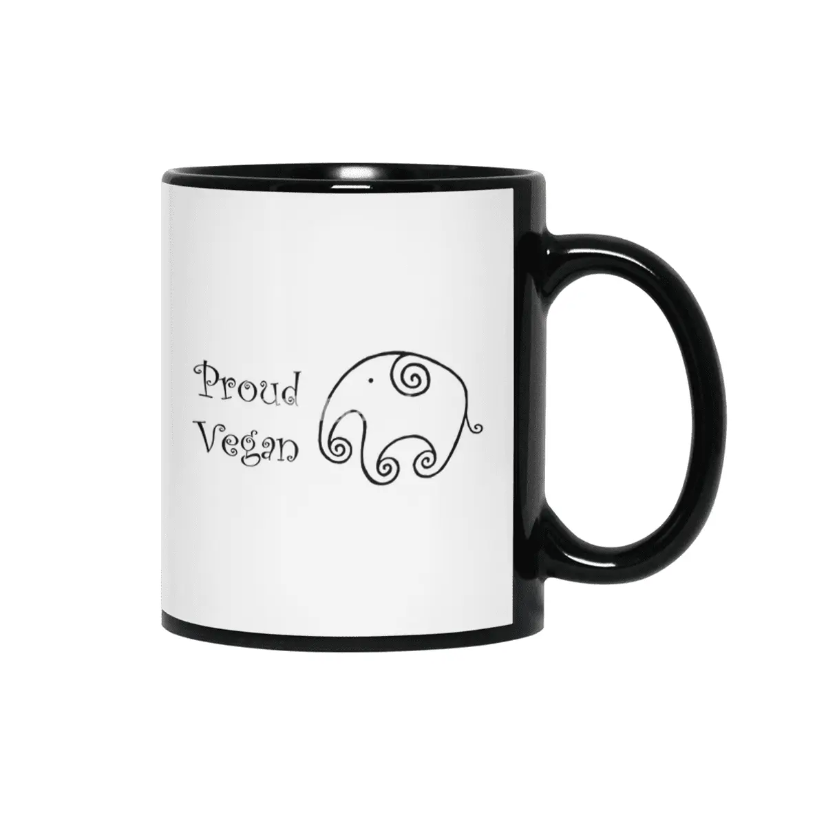Proud Vegan (elephant) Siyah Kupa