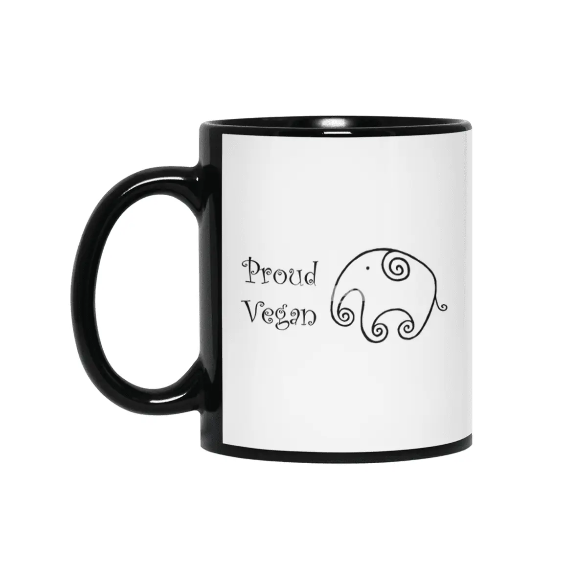Proud Vegan (elephant) Siyah Kupa
