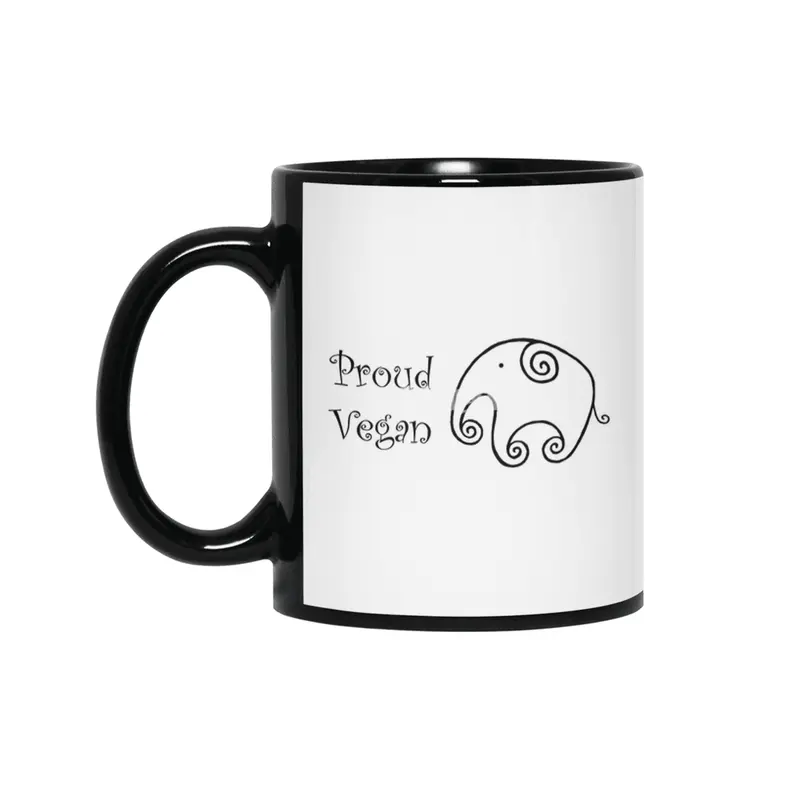Proud Vegan (elephant) Siyah Kupa