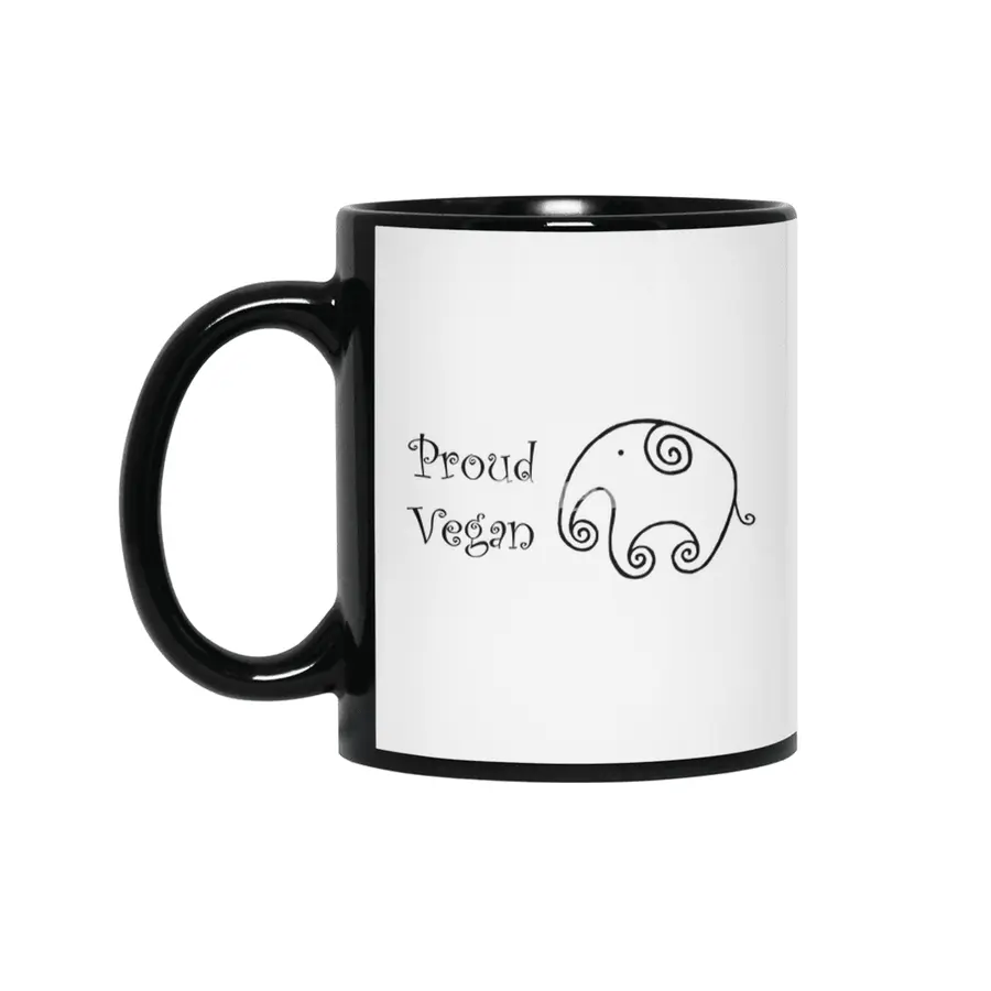 Proud Vegan (elephant) Siyah Kupa