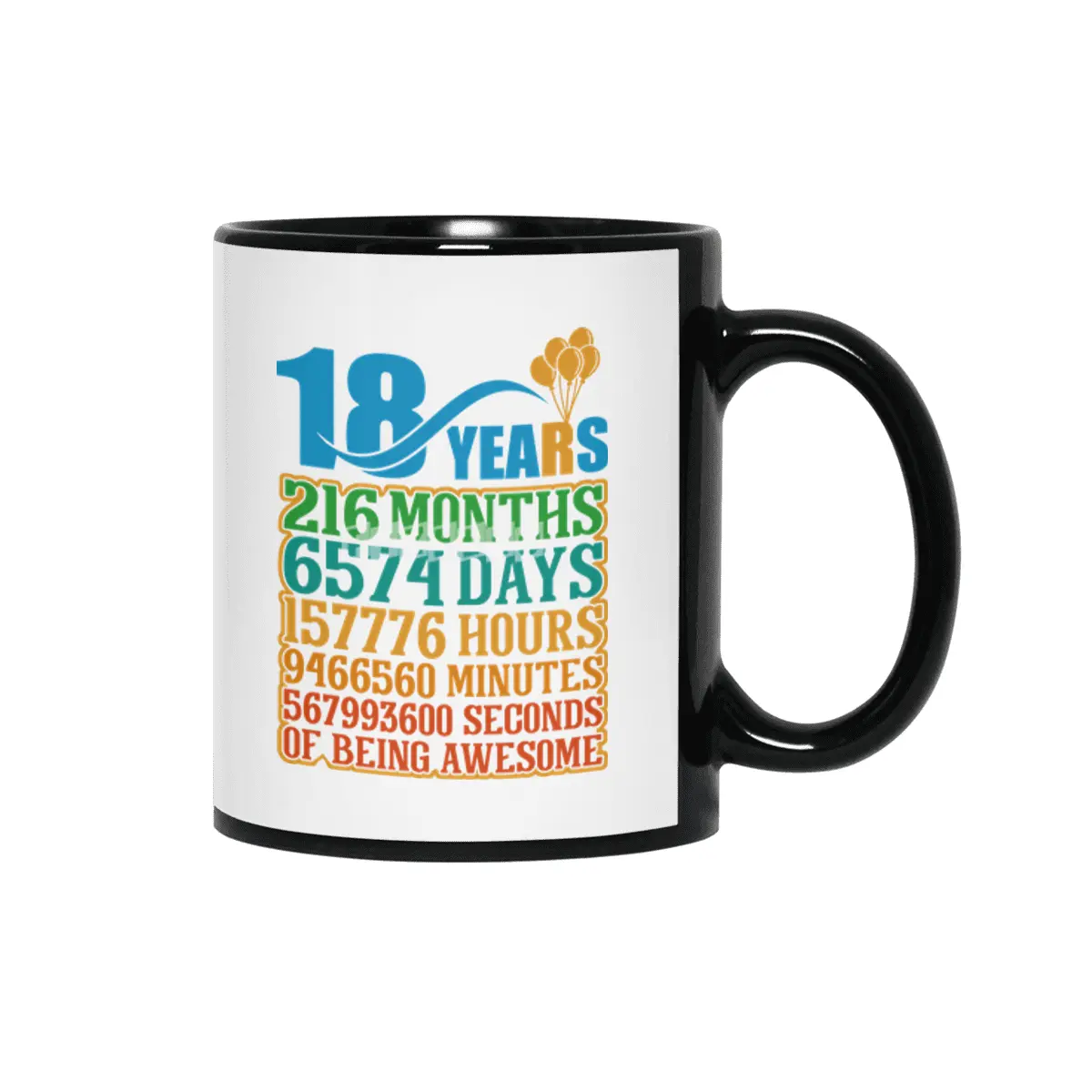 18 Years Of Being Awesome Siyah Kupa