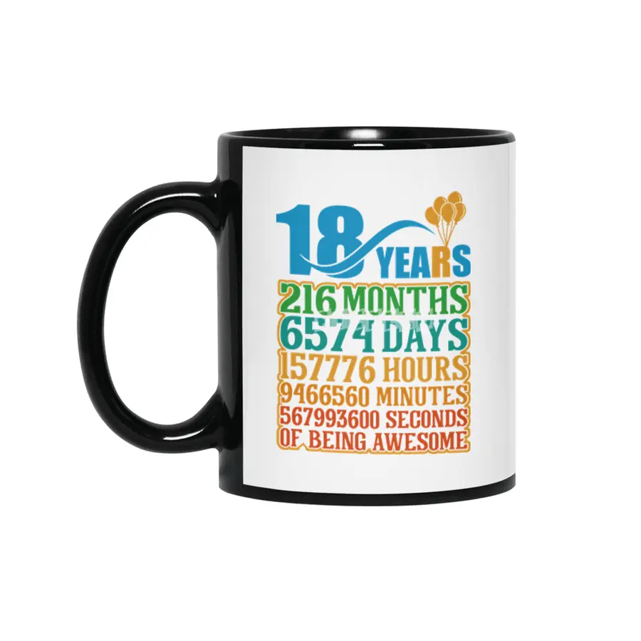 18 Years Of Being Awesome Siyah Kupa