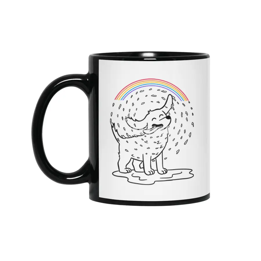 Dog Rainbow Siyah Kupa