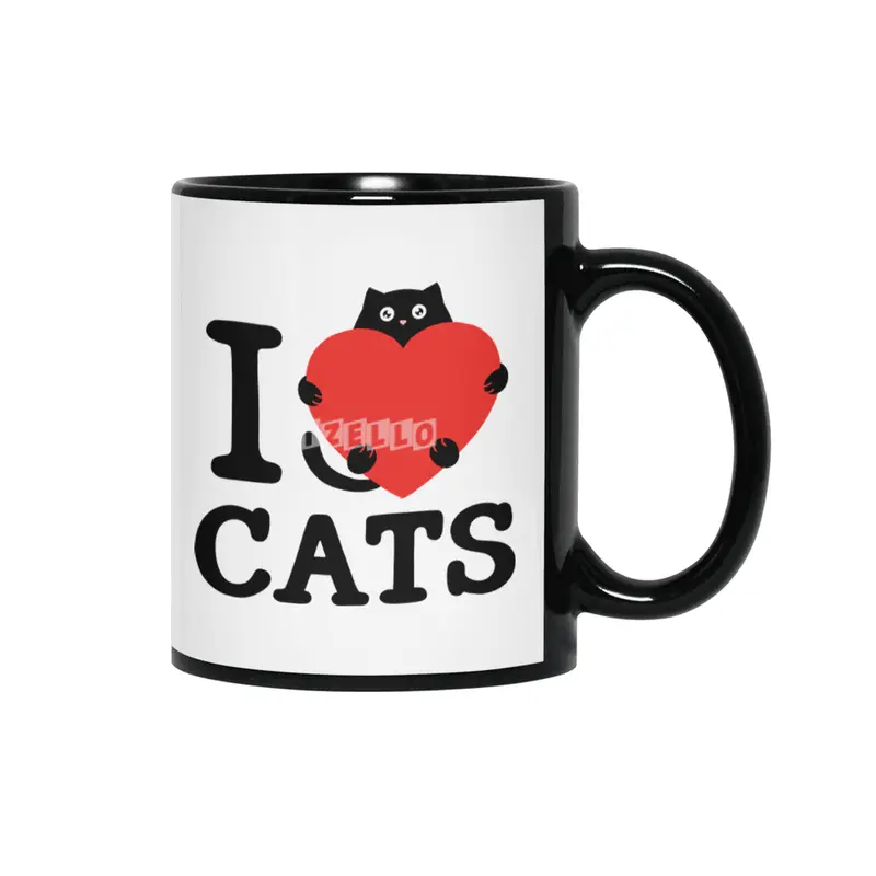 I love cats Siyah Kupa