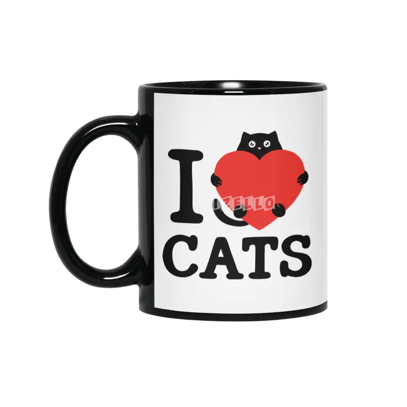 I love cats Siyah Kupa